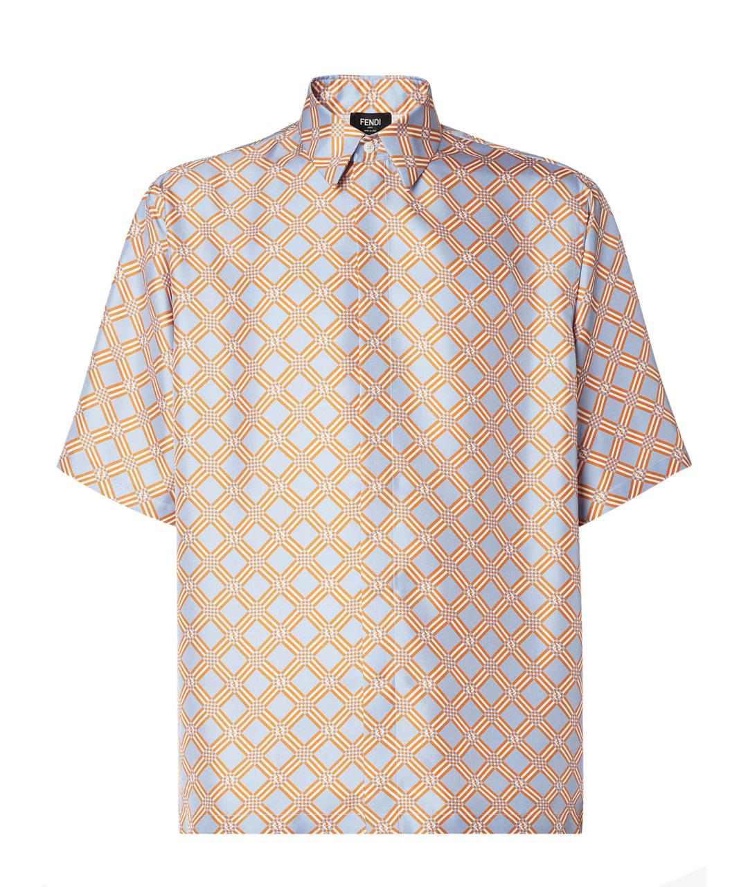 FENDI Голубая шелковая кэжуал рубашка, фото 1