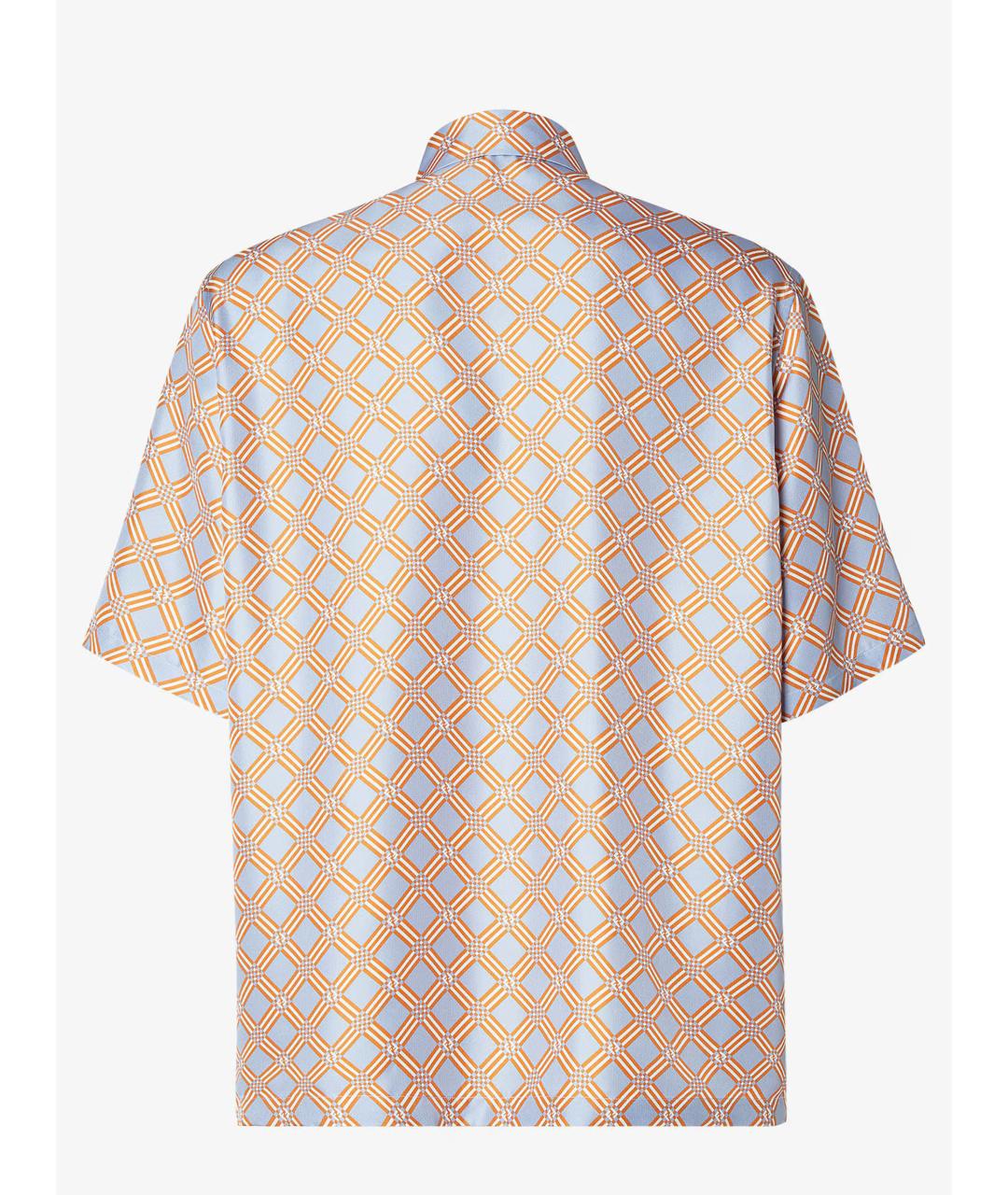 FENDI Голубая шелковая кэжуал рубашка, фото 3