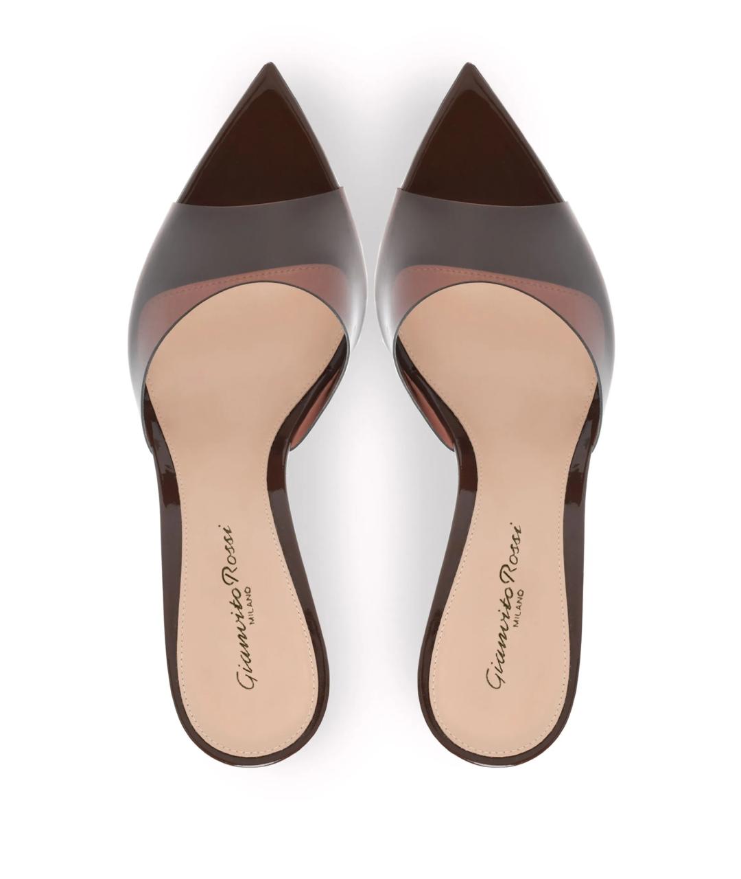 GIANVITO ROSSI Коричневые синтетические мюли, фото 2