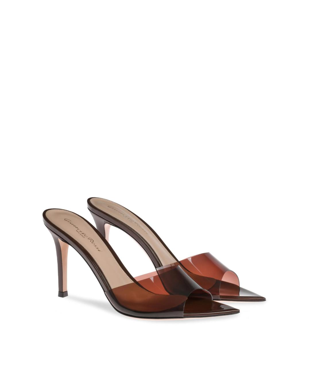 GIANVITO ROSSI Коричневые синтетические мюли, фото 1