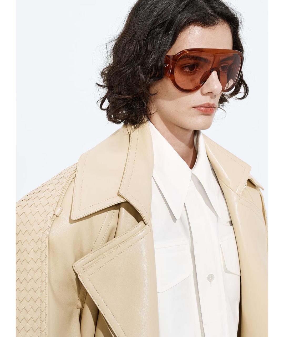 BOTTEGA VENETA Коричневые солнцезащитные очки, фото 4