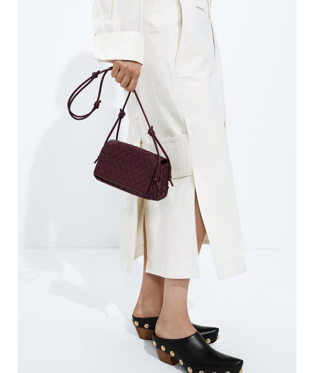 BOTTEGA VENETA Красная кожаная сумка через плечо, фото 2