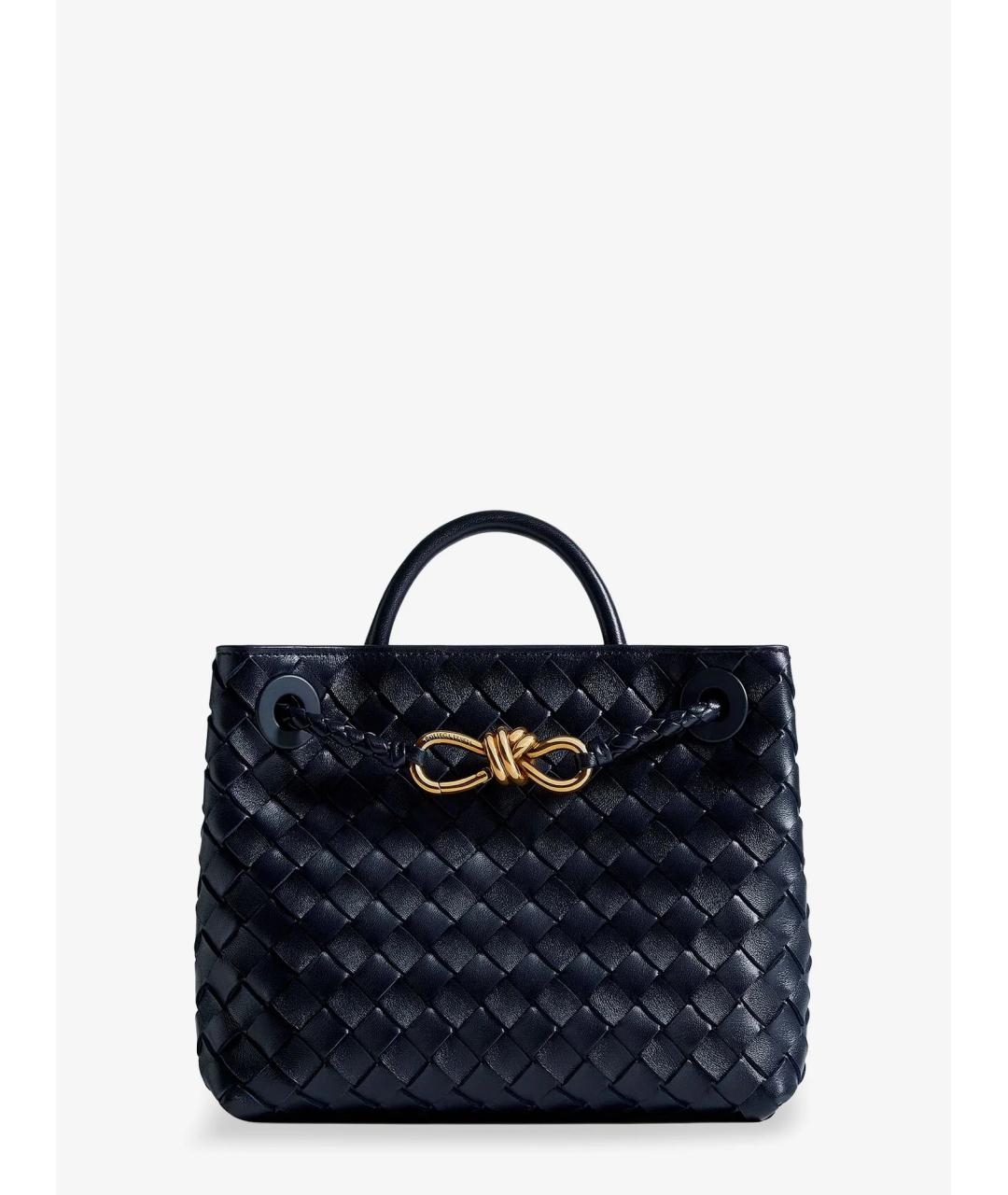 BOTTEGA VENETA Темно-синяя кожаная сумка тоут, фото 4