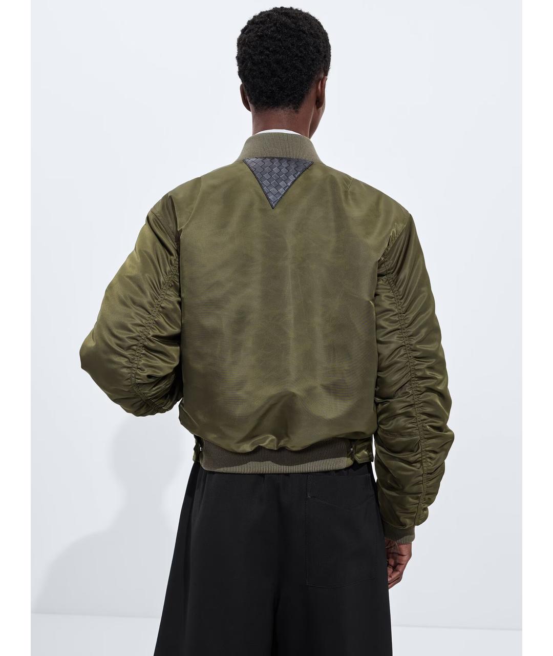 BOTTEGA VENETA Зеленая полиамидовая куртка, фото 3