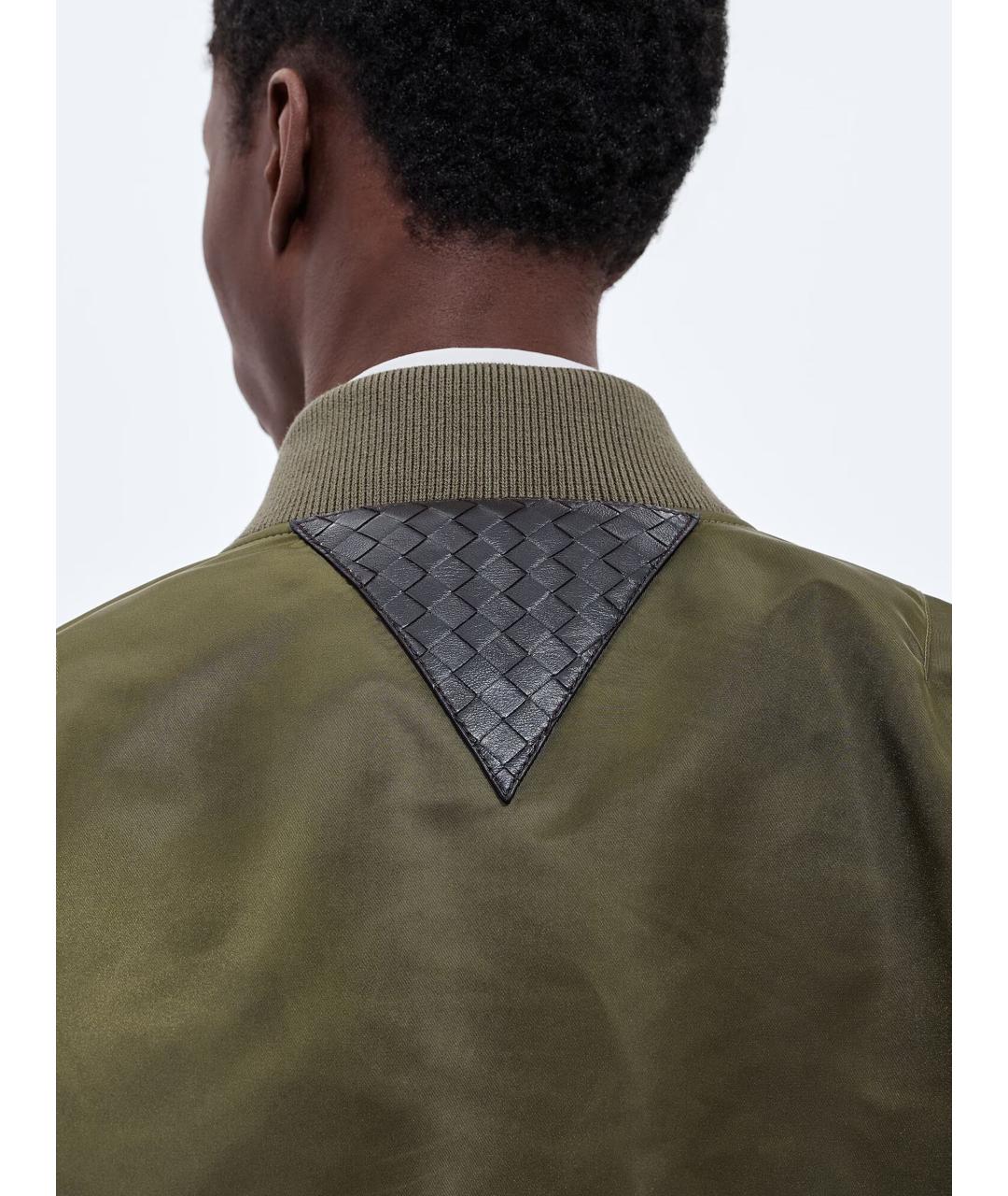 BOTTEGA VENETA Зеленая полиамидовая куртка, фото 4