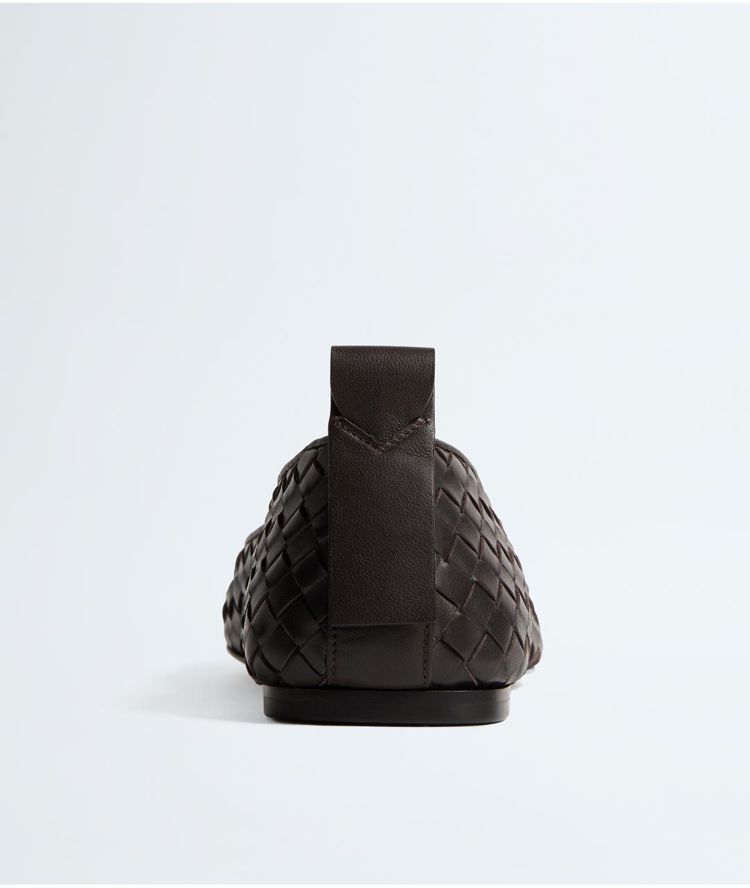 BOTTEGA VENETA Коричневые кожаные балетки, фото 5