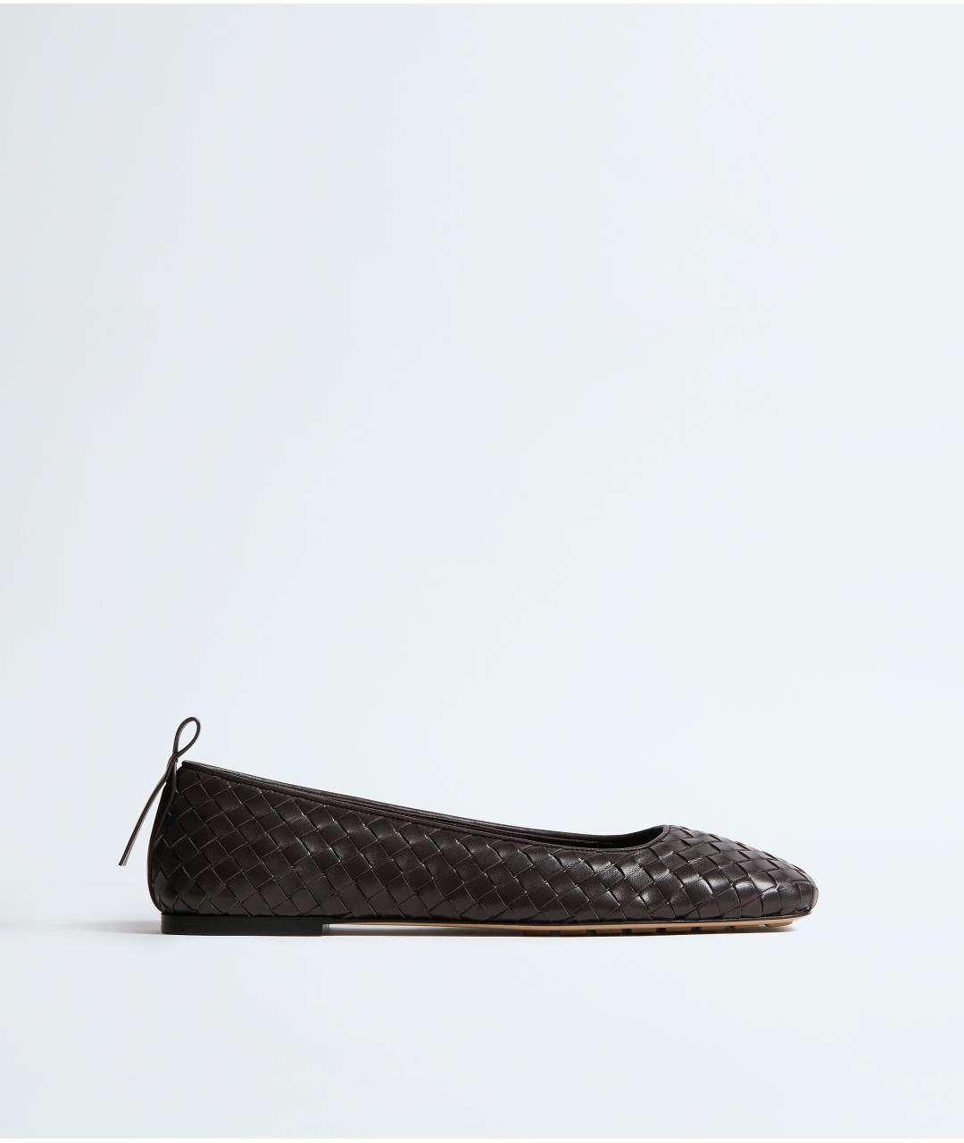 BOTTEGA VENETA Коричневые кожаные балетки, фото 1