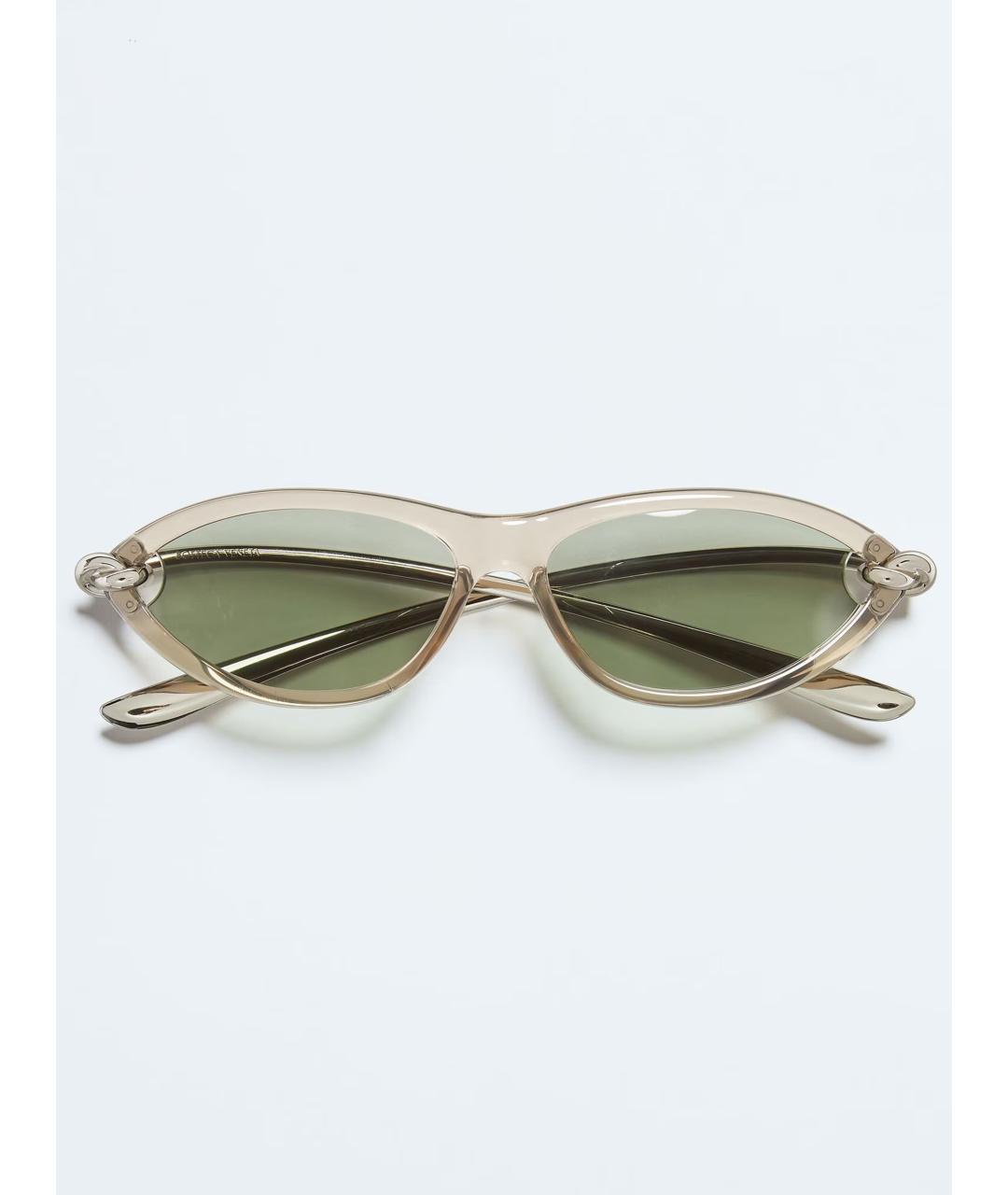 BOTTEGA VENETA Бежевые пластиковые солнцезащитные очки, фото 1