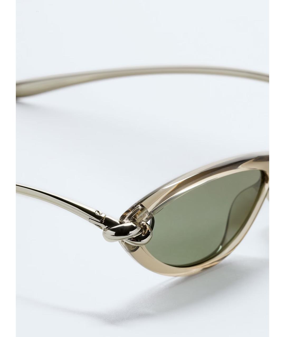 BOTTEGA VENETA Бежевые пластиковые солнцезащитные очки, фото 4