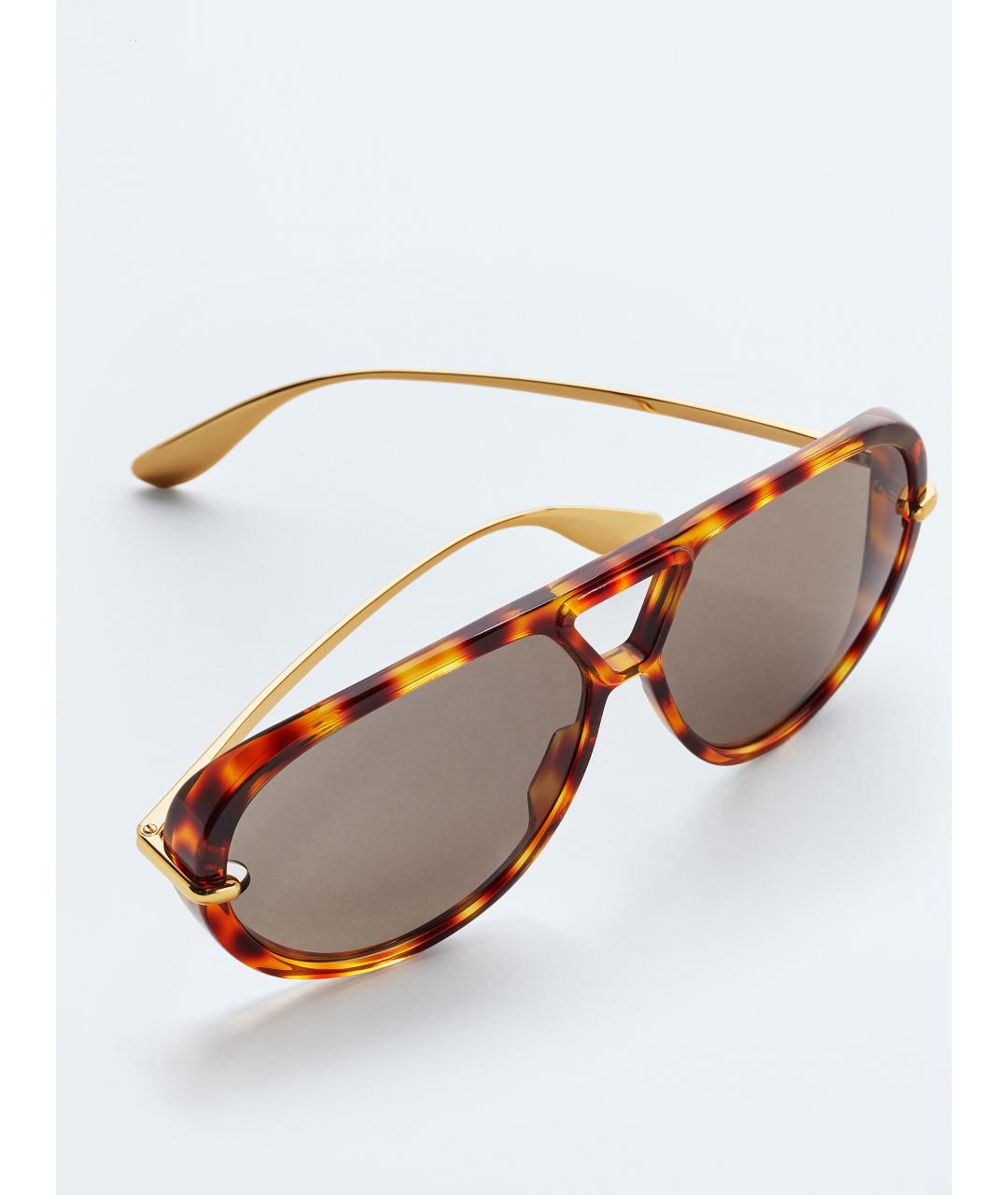 BOTTEGA VENETA Коричневые пластиковые солнцезащитные очки, фото 3