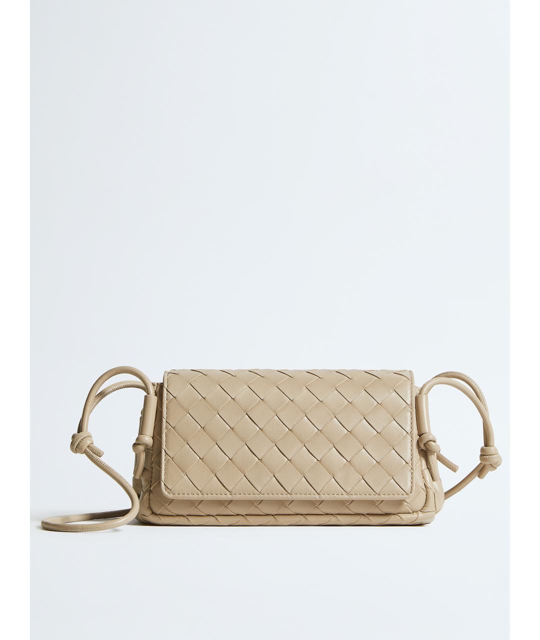 BOTTEGA VENETA Бежевая кожаная сумка через плечо, фото 1