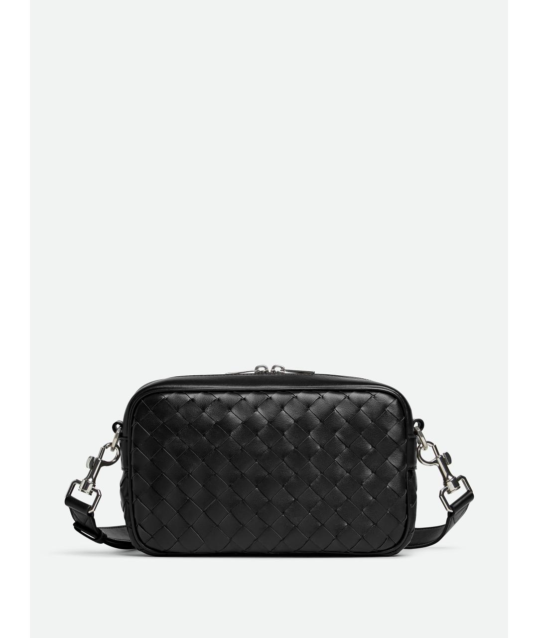 BOTTEGA VENETA Черная кожаная сумка на плечо, фото 1