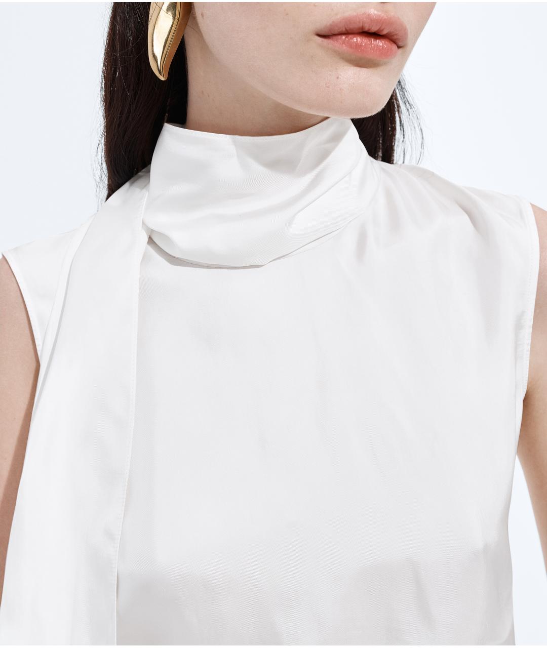 BOTTEGA VENETA Белая шелковая блузы, фото 4