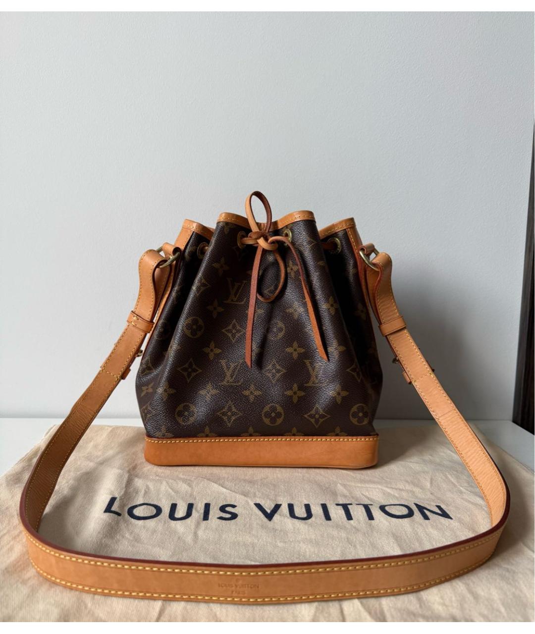 LOUIS VUITTON Коричневая кожаная сумка через плечо, фото 9