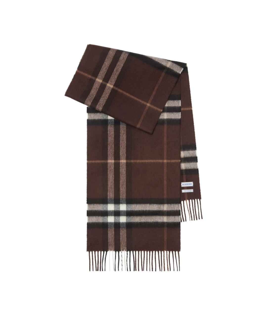BURBERRY Коричневый кашемировый шарф, фото 1