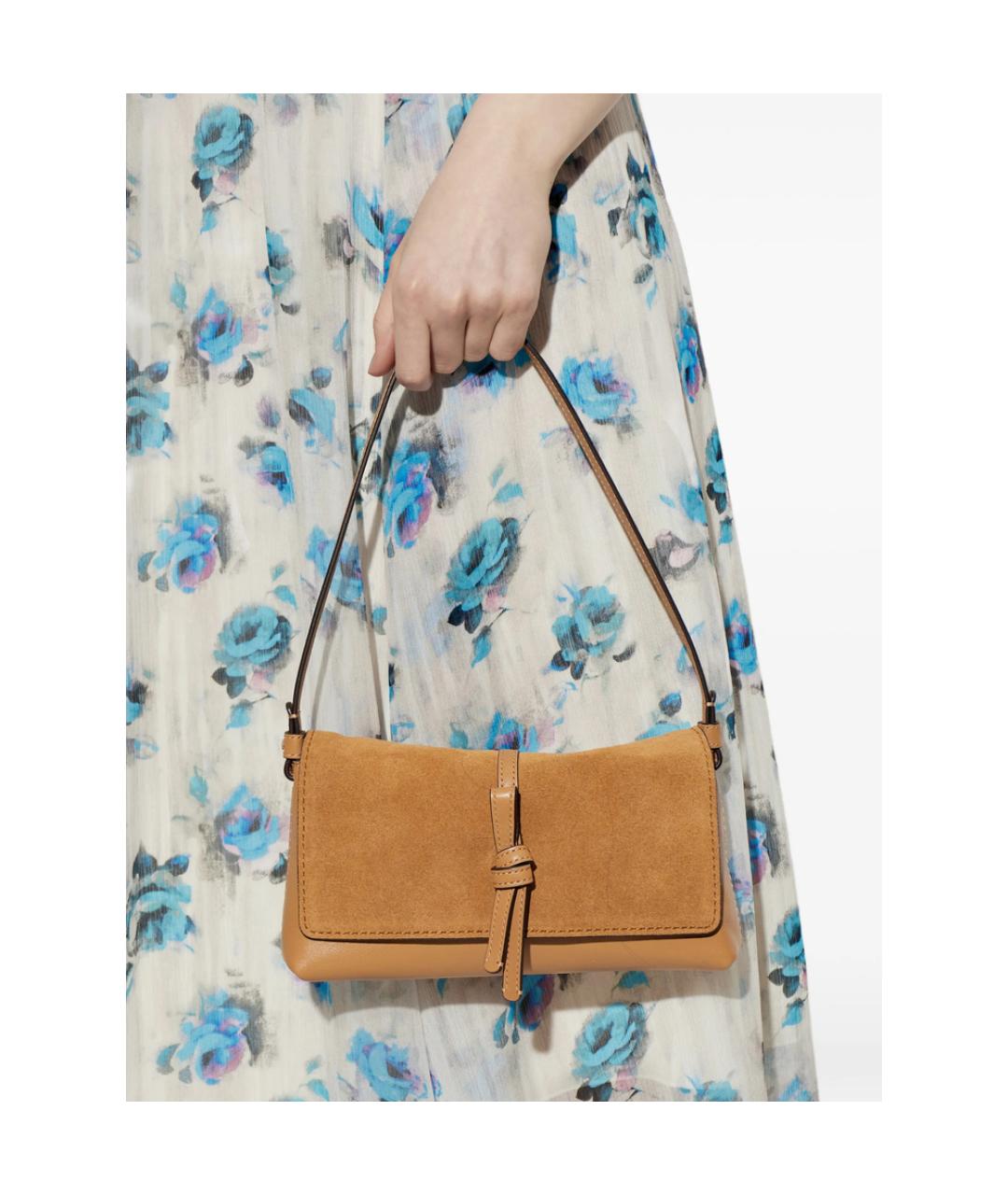 KATE SPADE Горчичная замшевая сумка через плечо, фото 3
