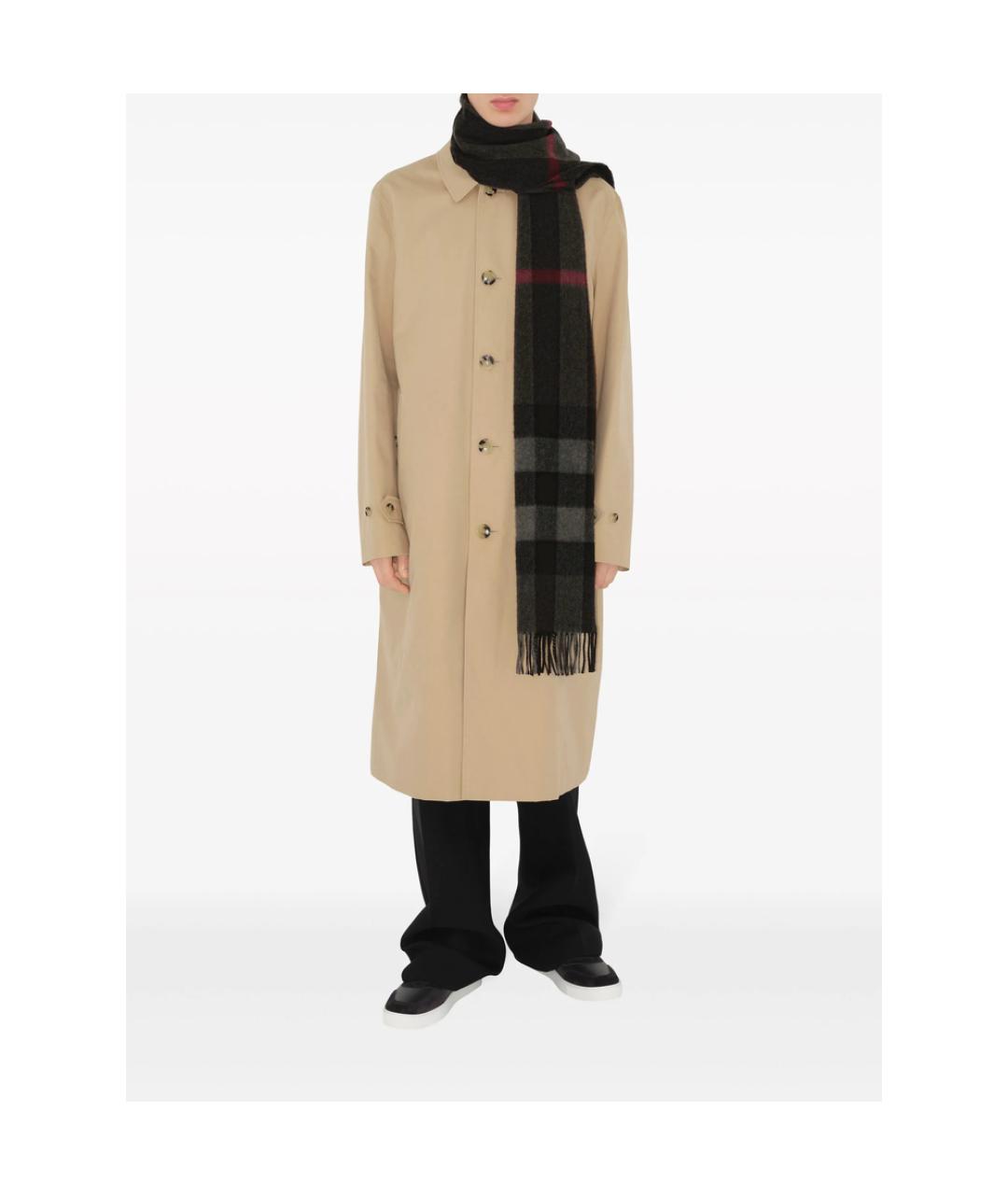 BURBERRY Серый кашемировый шарф, фото 4