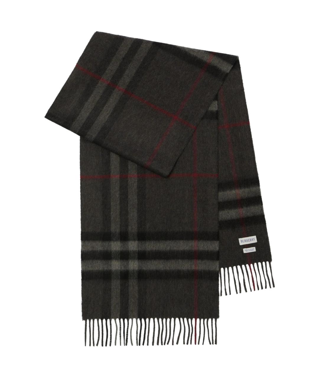 BURBERRY Серый кашемировый шарф, фото 1