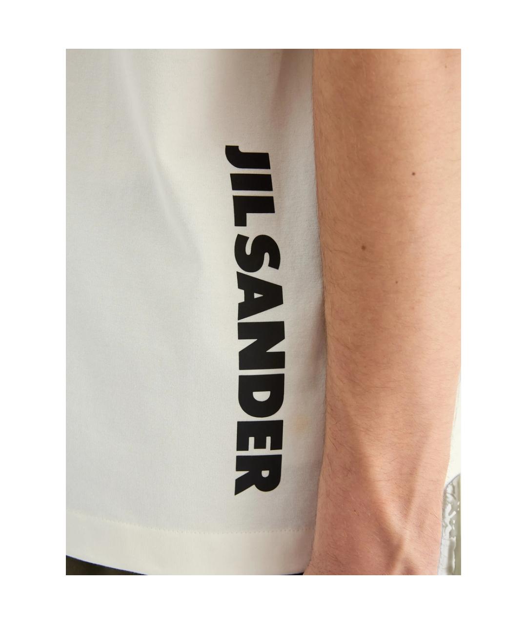 JIL SANDER Белая хлопковая футболка, фото 2