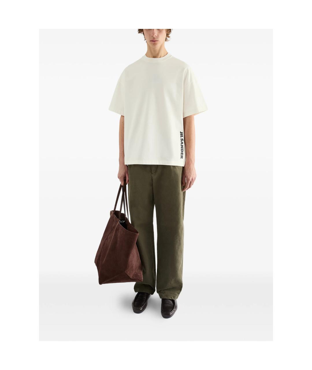 JIL SANDER Белая хлопковая футболка, фото 3