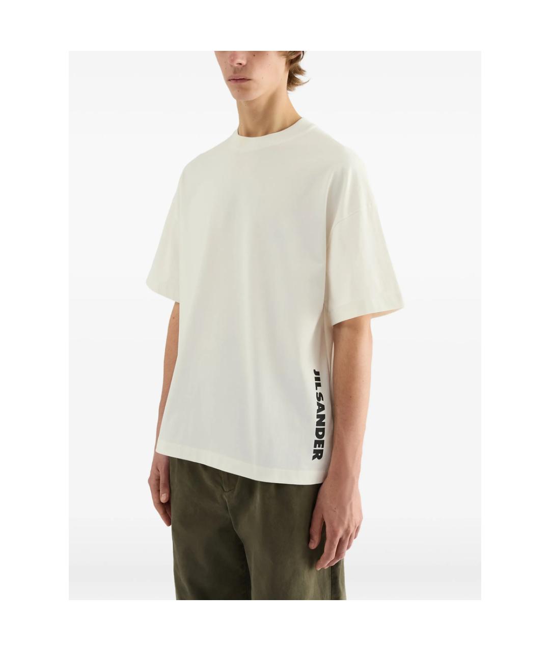 JIL SANDER Белая хлопковая футболка, фото 4