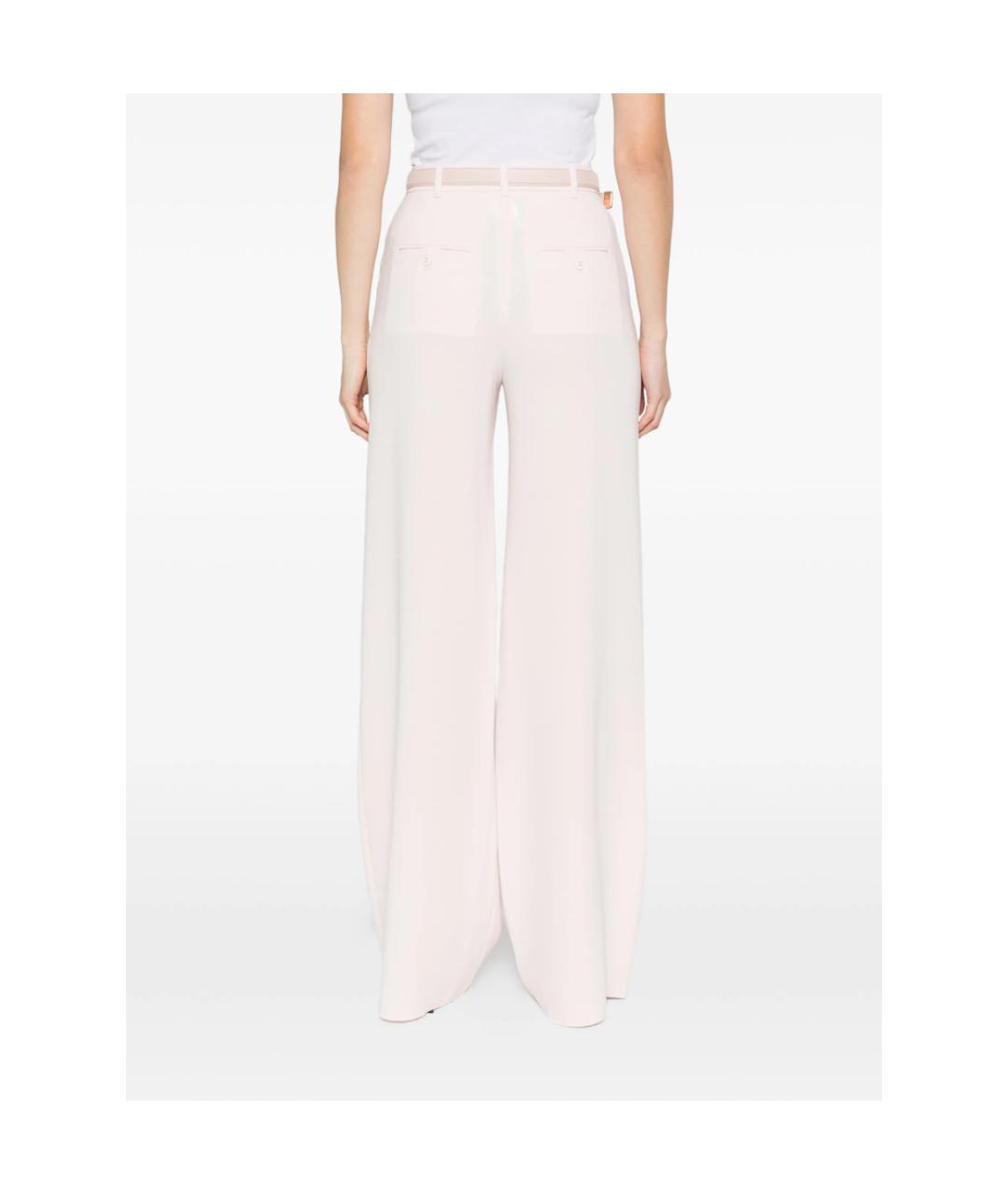 MAX MARA STUDIO Розовые полиэстеровые прямые брюки, фото 2