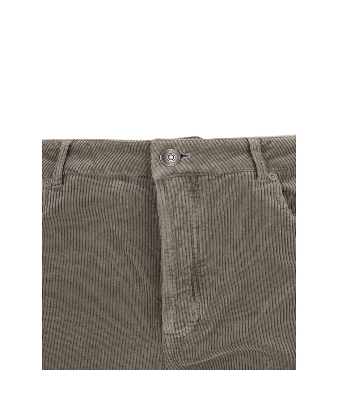 BRUNELLO CUCINELLI Серые хлопковые повседневные брюки, фото 4