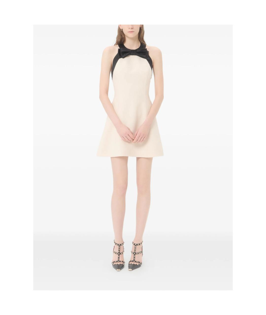 VALENTINO Бежевое шерстяное повседневное платье, фото 3