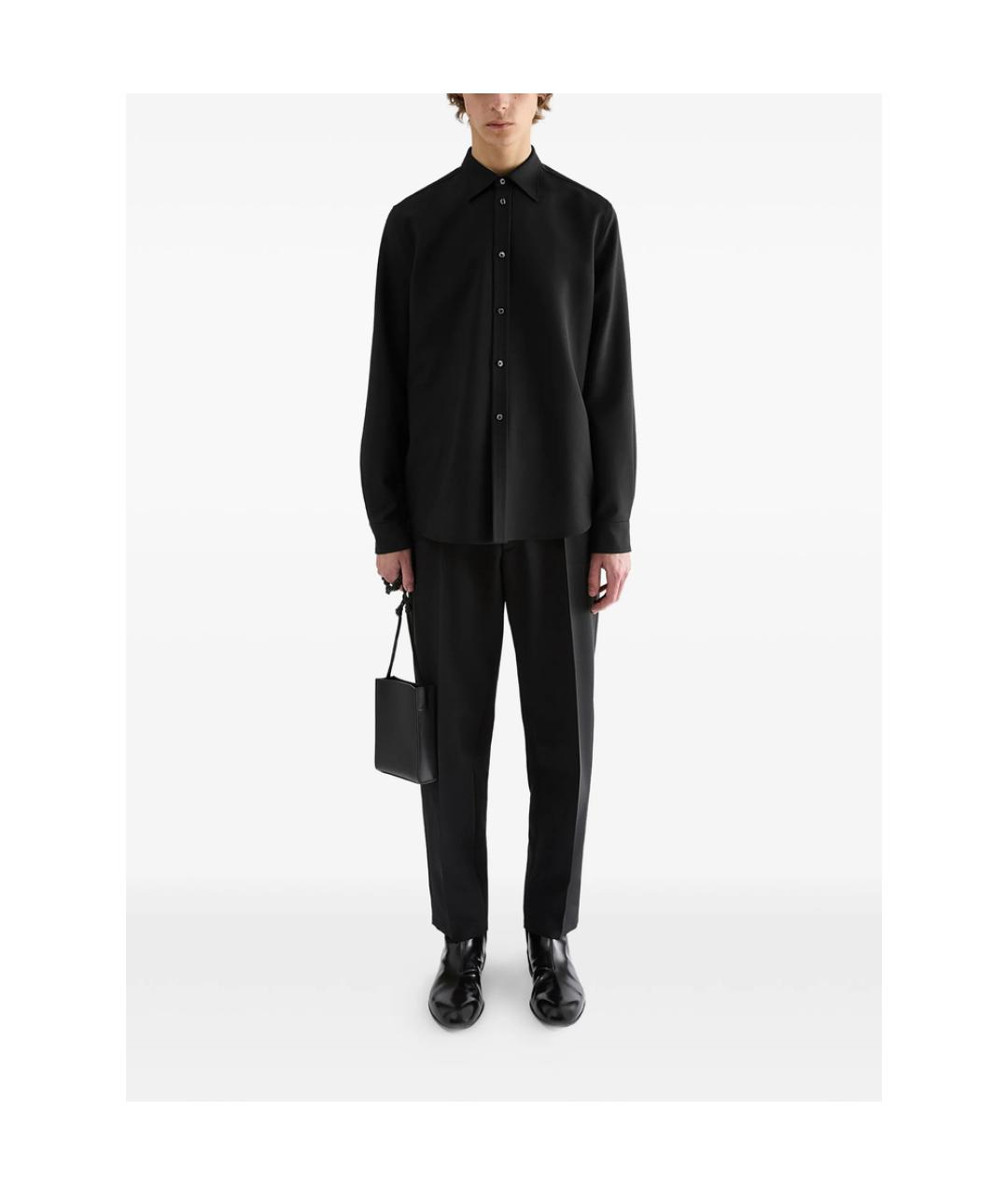 JIL SANDER Черная шерстяная классическая рубашка, фото 3