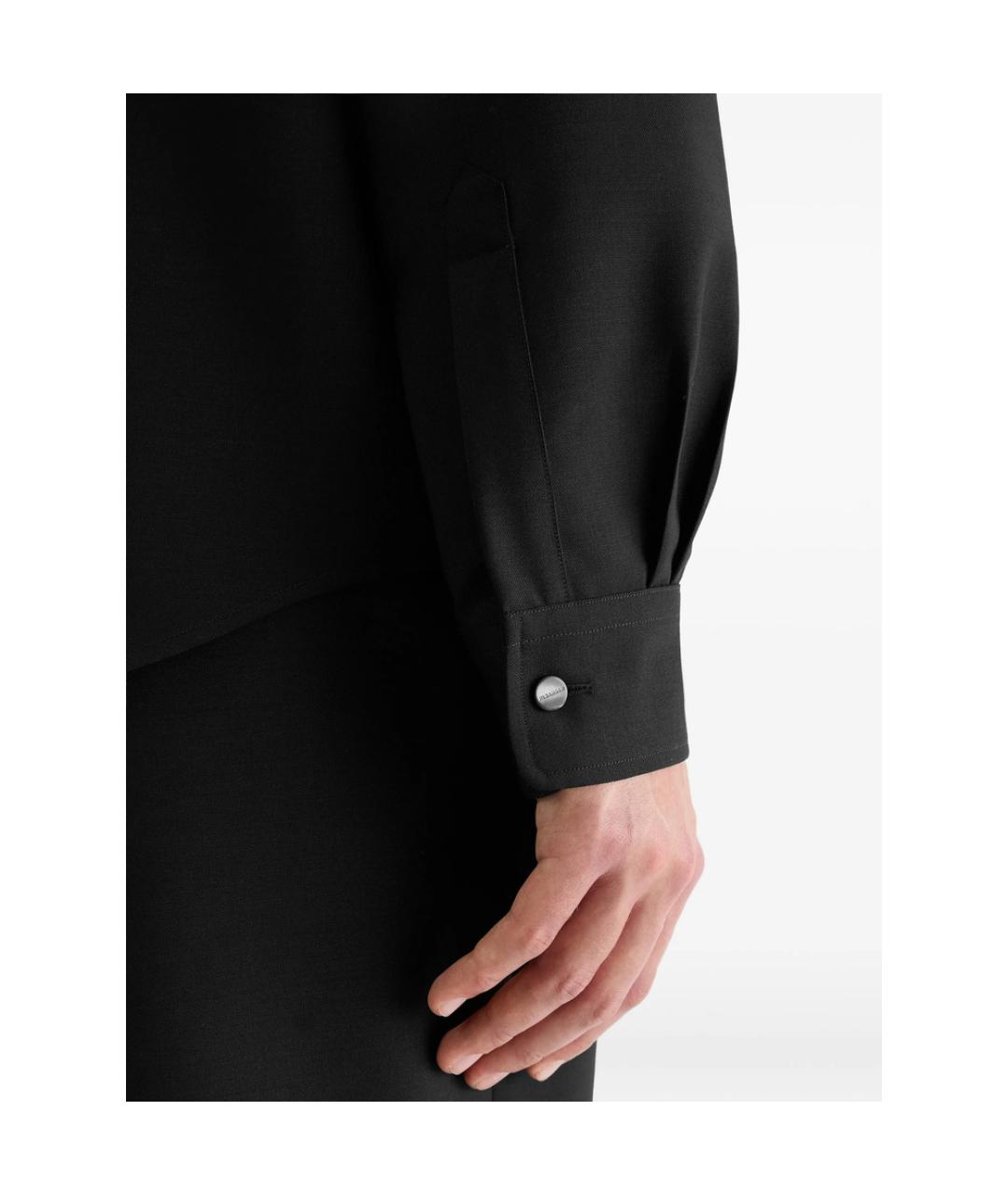 JIL SANDER Черная шерстяная классическая рубашка, фото 2