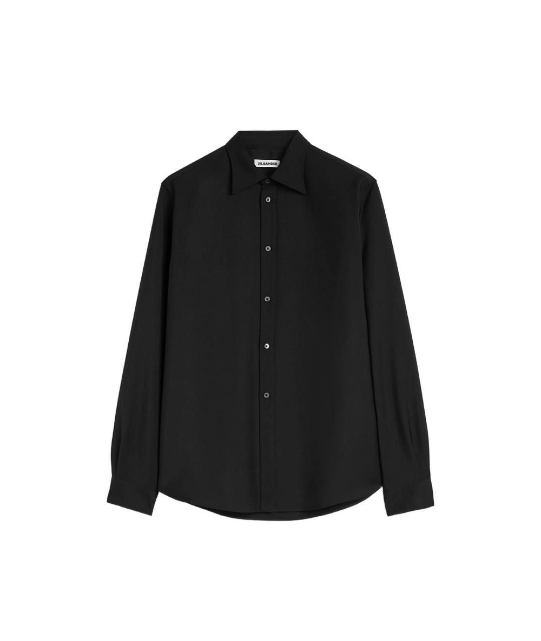 JIL SANDER Черная шерстяная классическая рубашка, фото 1