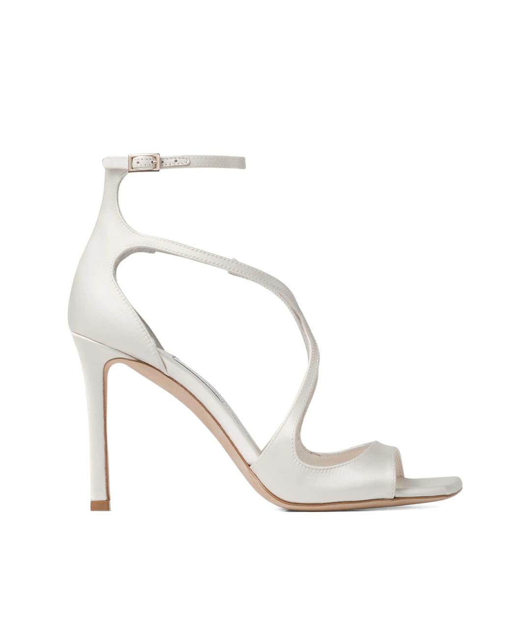 JIMMY CHOO Белые кожаные босоножки, фото 1
