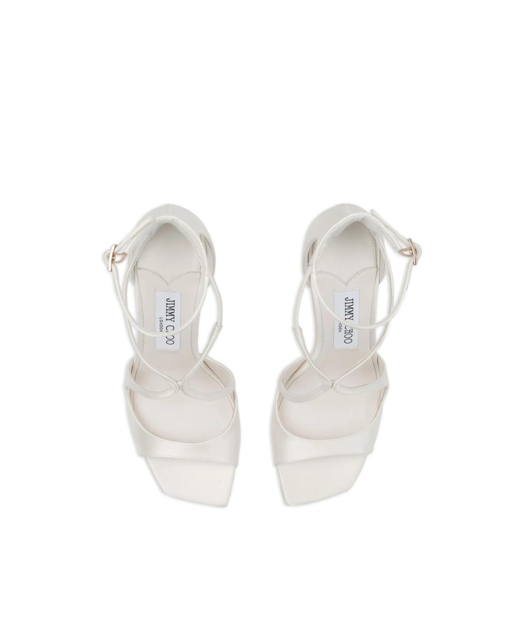 JIMMY CHOO Белые кожаные босоножки, фото 5