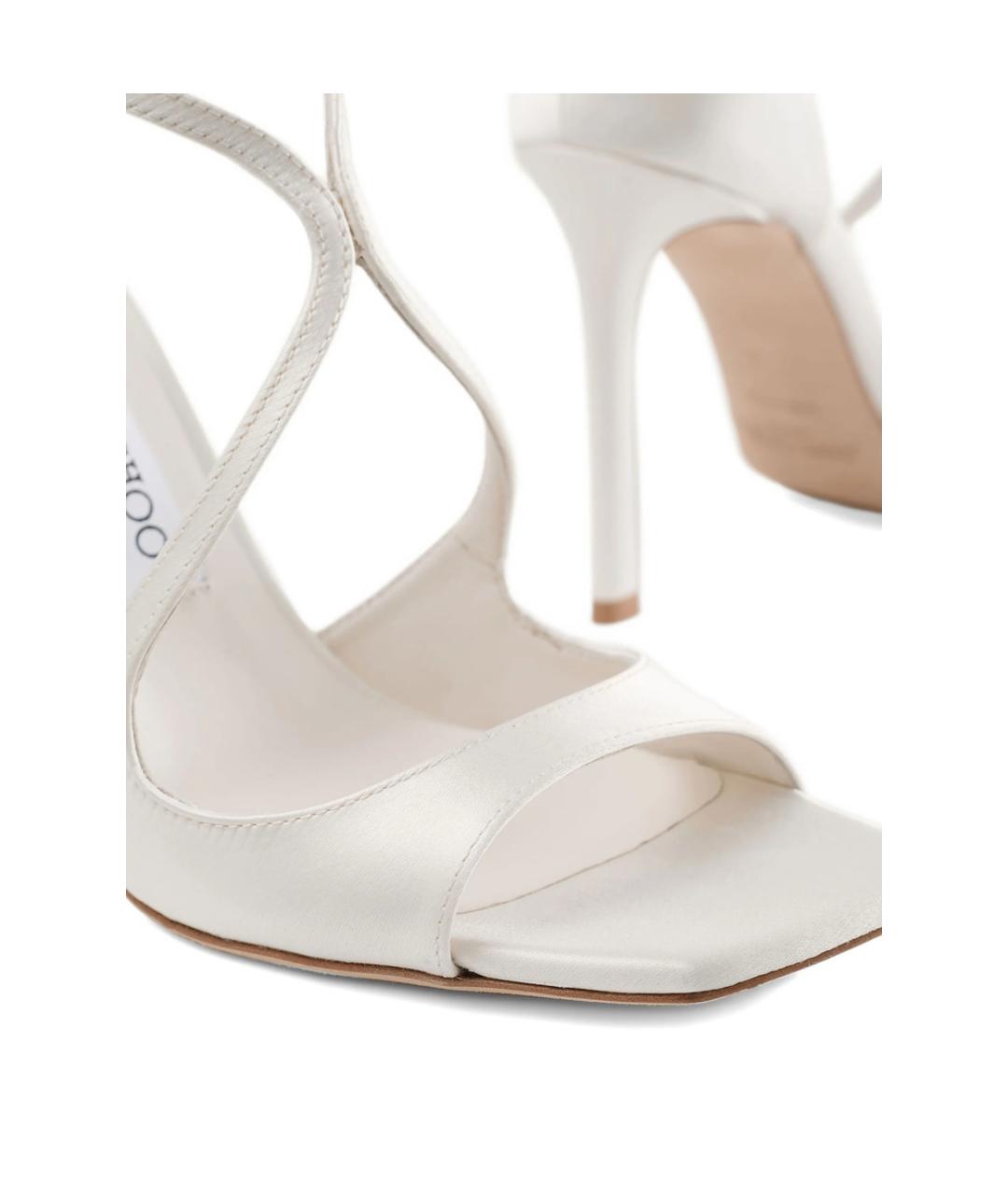 JIMMY CHOO Белые кожаные босоножки, фото 4