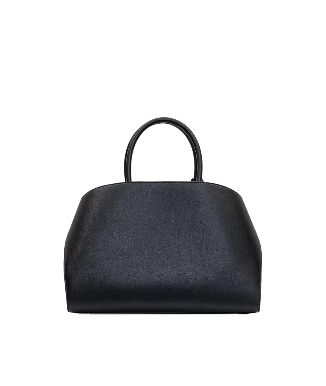 FERRAGAMO Черная кожаная сумка тоут, фото 4