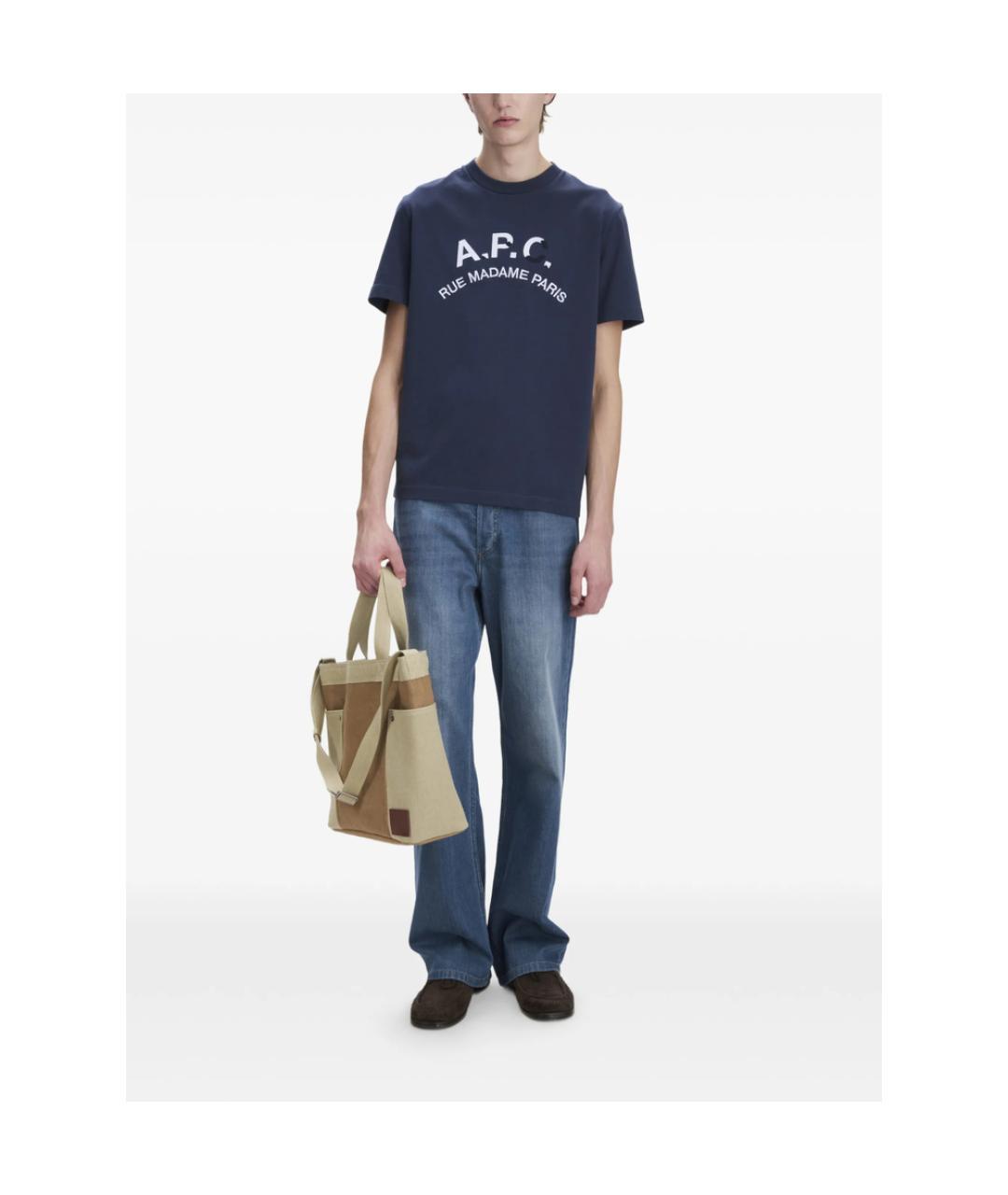 A.P.C. Синяя хлопковая футболка, фото 3