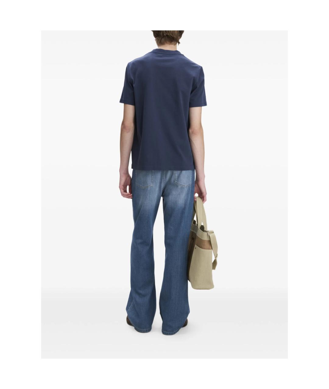 A.P.C. Синяя хлопковая футболка, фото 4