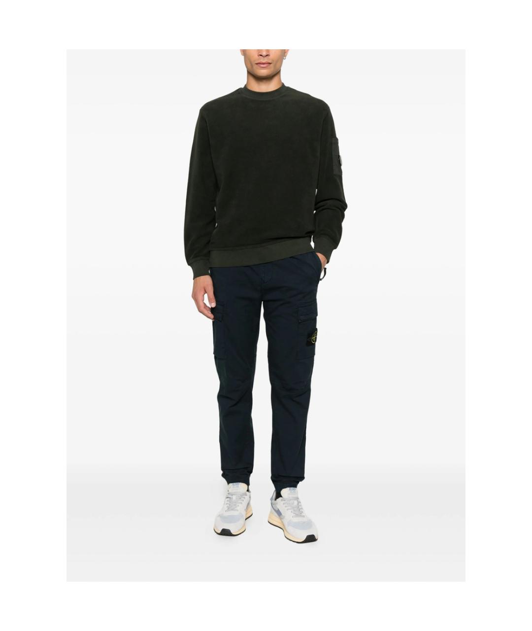 STONE ISLAND Синие хлопковые повседневные брюки, фото 2