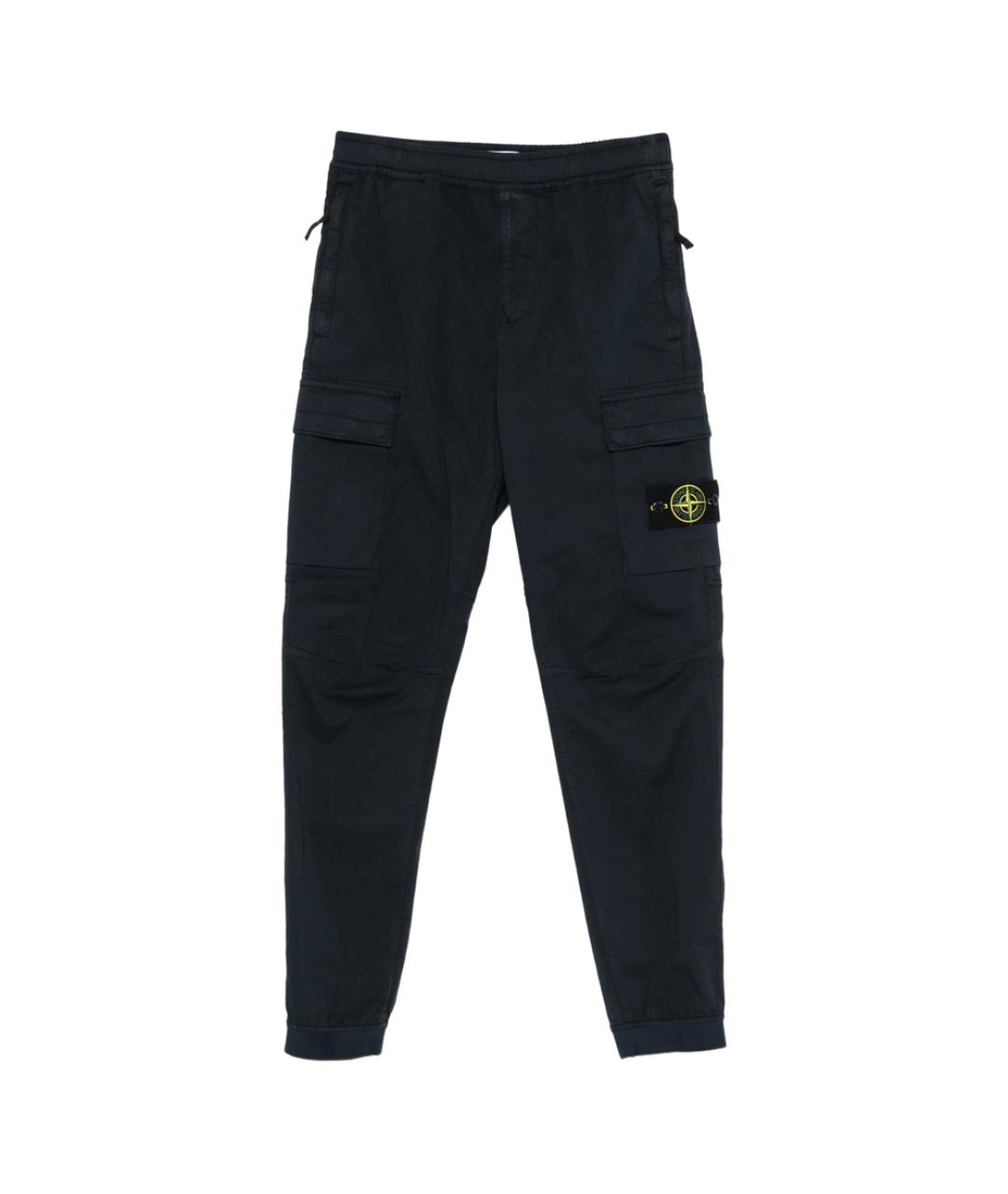 STONE ISLAND Синие хлопковые повседневные брюки, фото 1
