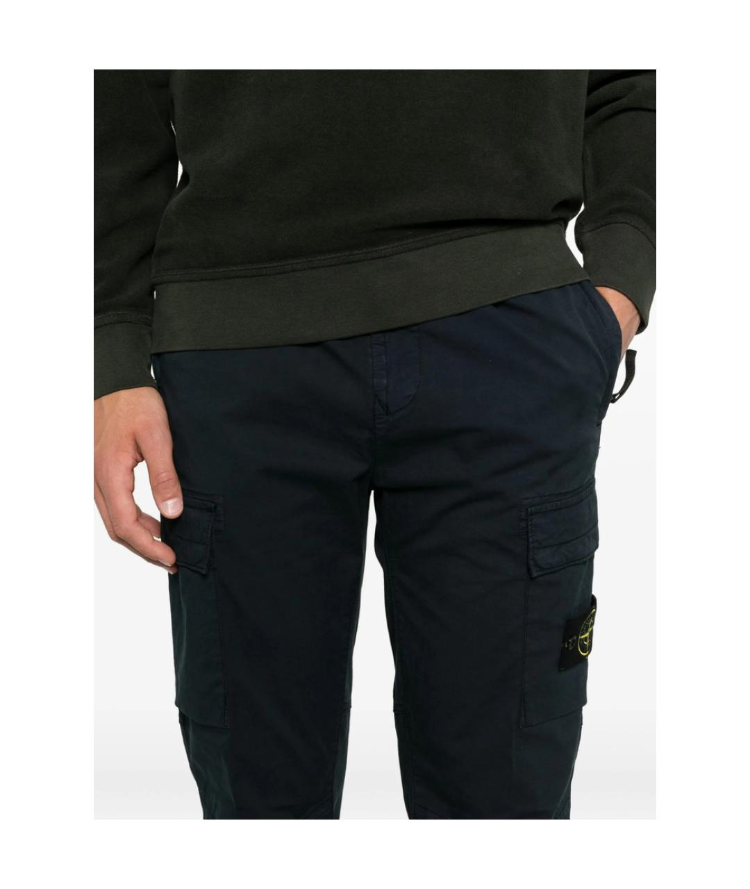STONE ISLAND Синие хлопковые повседневные брюки, фото 4