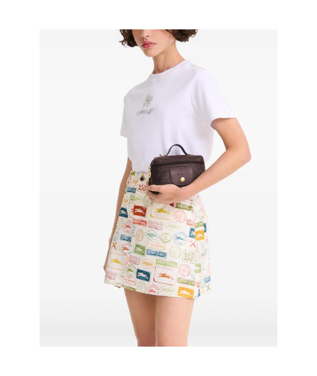 LONGCHAMP Коричневая плетеная сумка с короткими ручками, фото 3