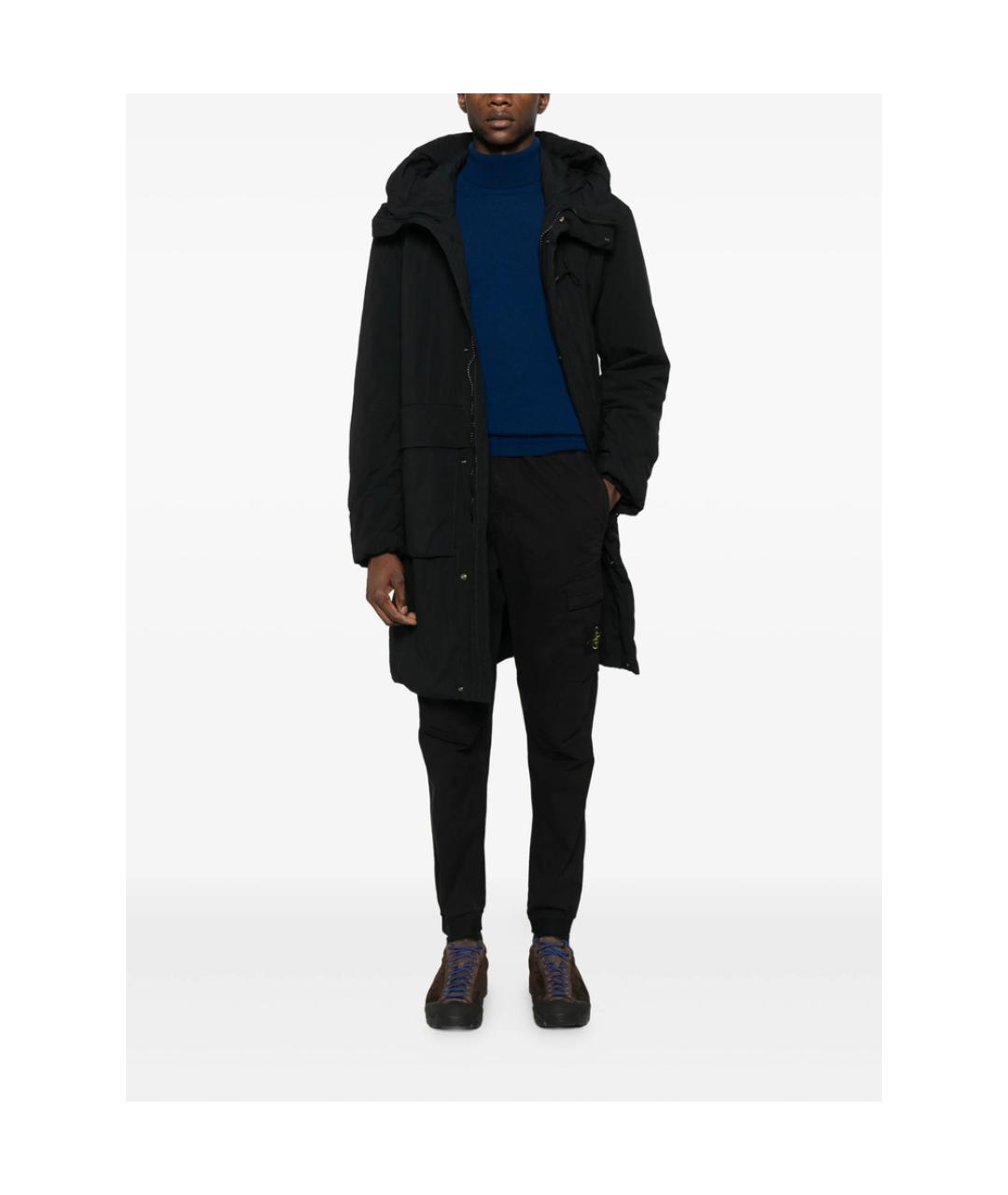 STONE ISLAND Черные хлопковые повседневные брюки, фото 3