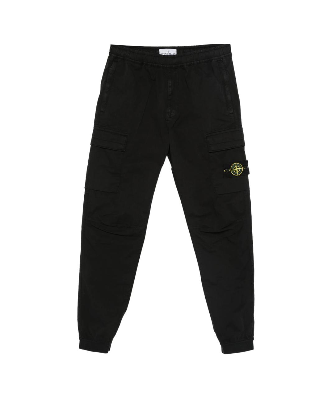 STONE ISLAND Черные хлопковые повседневные брюки, фото 1