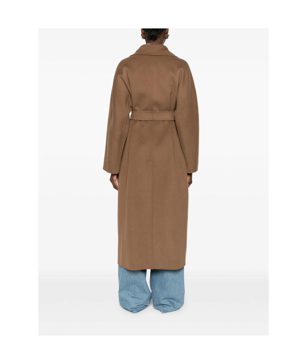 'S MAX MARA Коричневое шерстяное пальто, фото 4