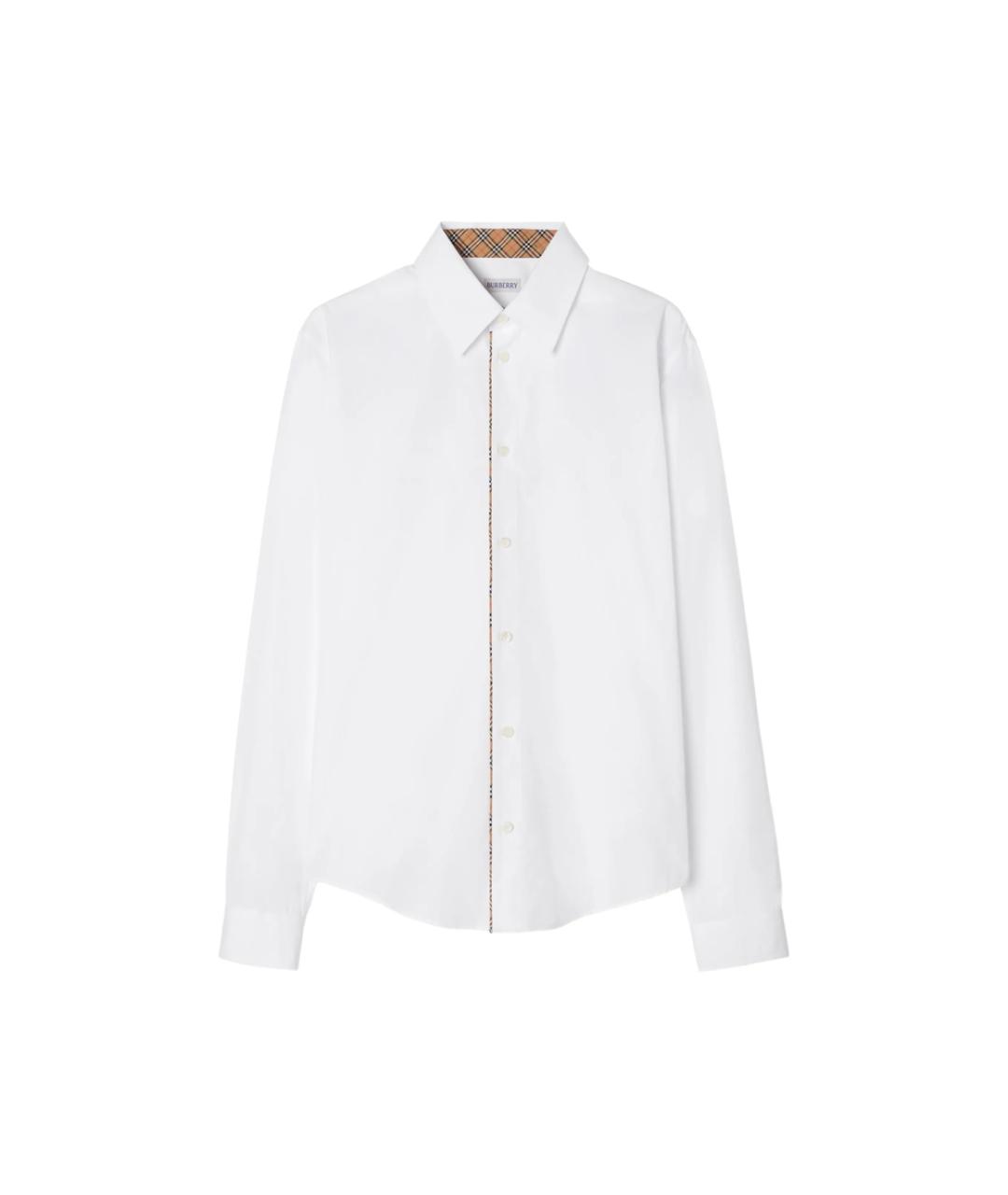 BURBERRY Белая хлопковая классическая рубашка, фото 1
