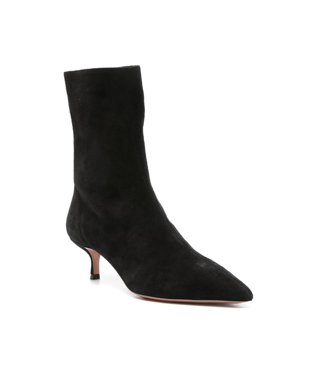 AQUAZZURA Черные замшевые ботильоны, фото 3