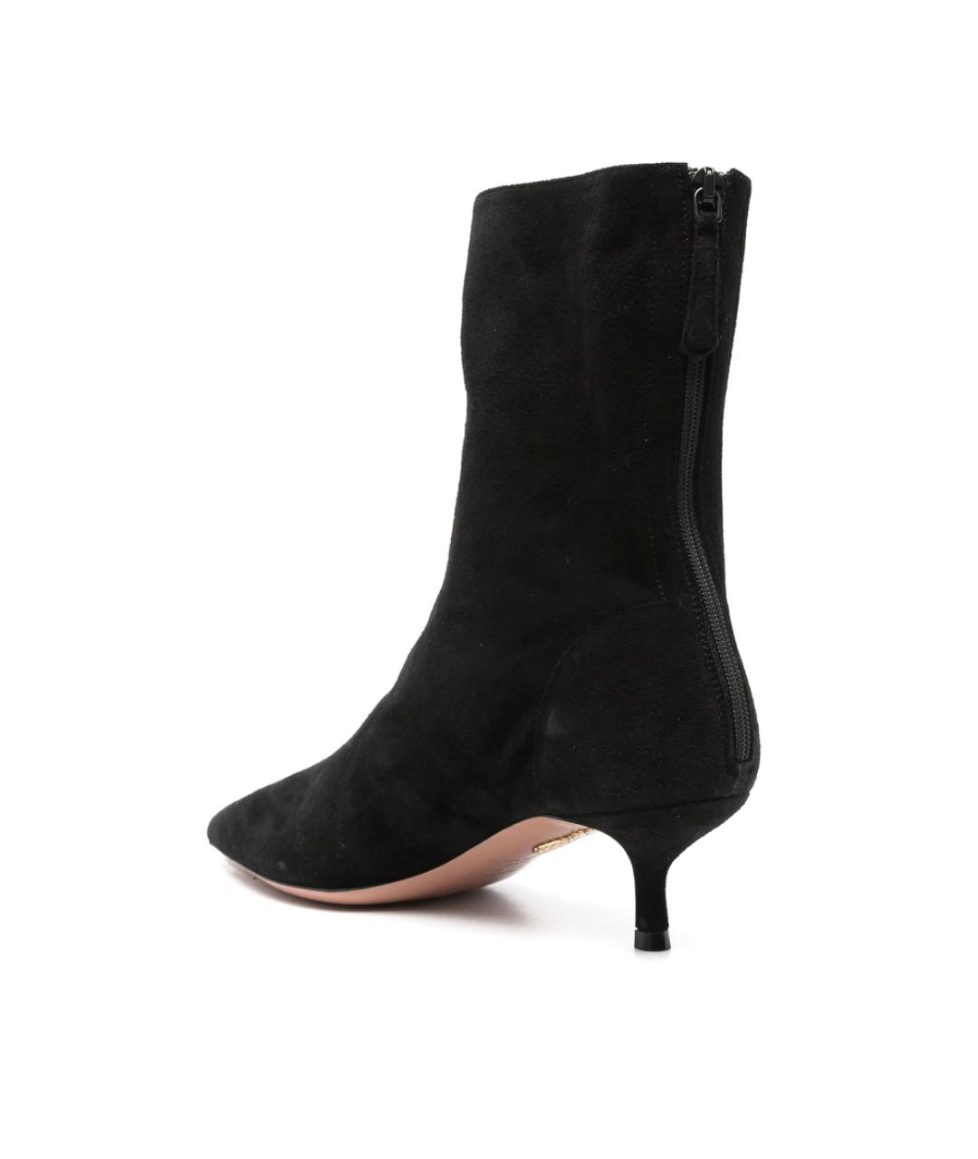 AQUAZZURA Черные замшевые ботильоны, фото 4