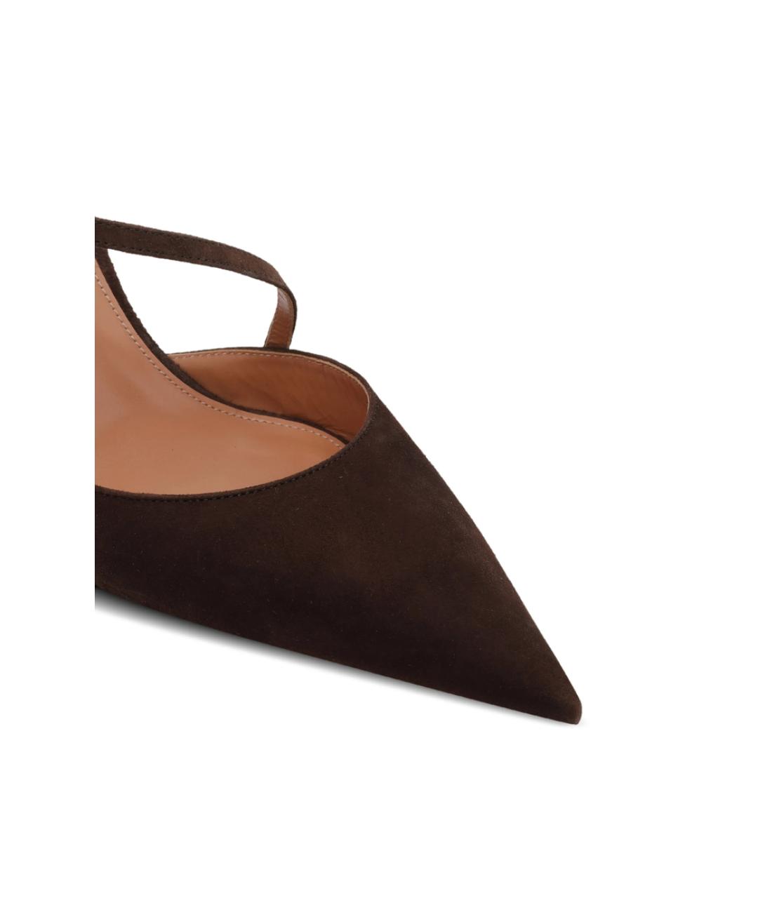 AQUAZZURA Коричневые замшевые туфли, фото 4