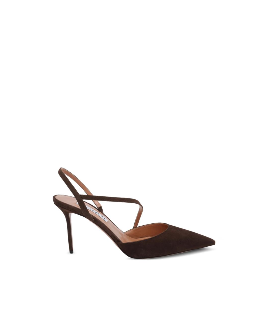AQUAZZURA Коричневые замшевые туфли, фото 1