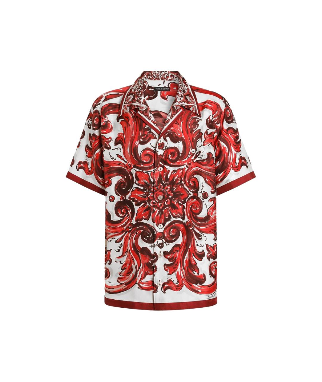 DOLCE&GABBANA Красная шелковая кэжуал рубашка, фото 1